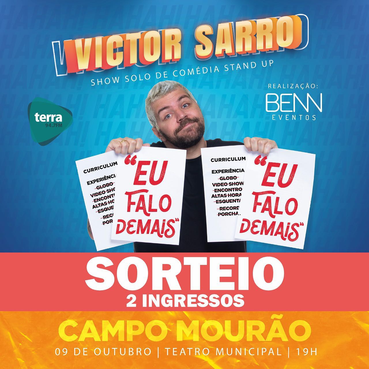 Banner Sorteio APP: Victor Sarro – 2 Ingressos