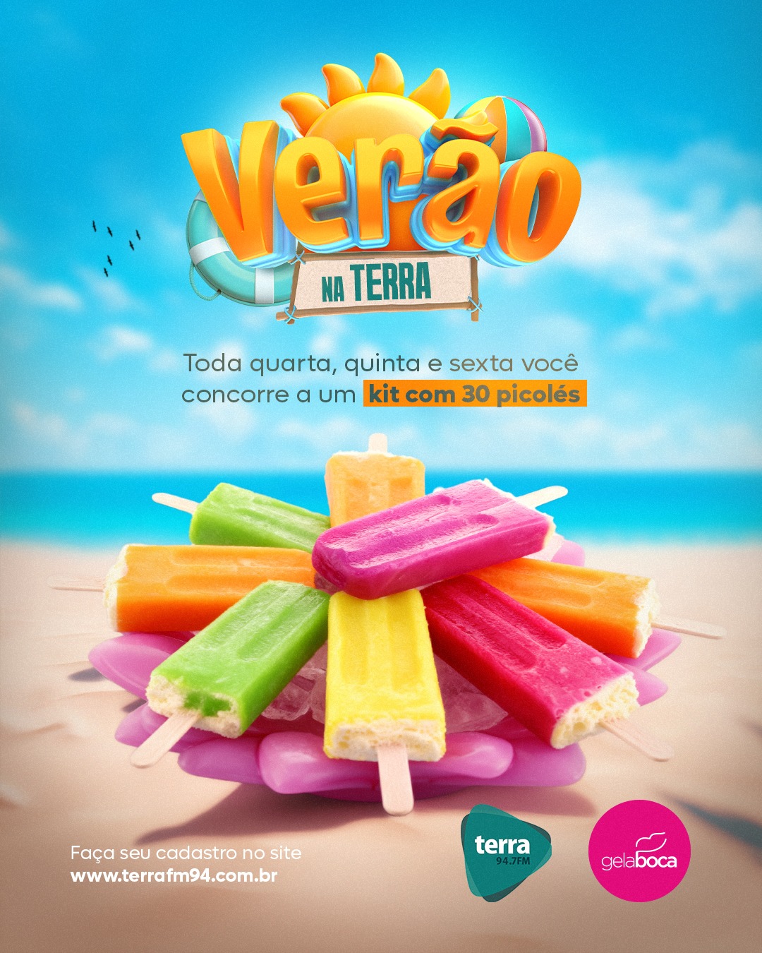 Banner Verão da Terra FM – Gela Boca