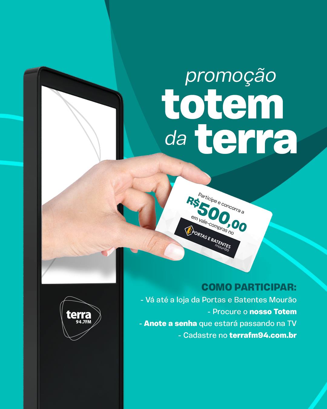 Banner R$ 500 NA PORTAS E BATENTES MOURÃO – TOTEM