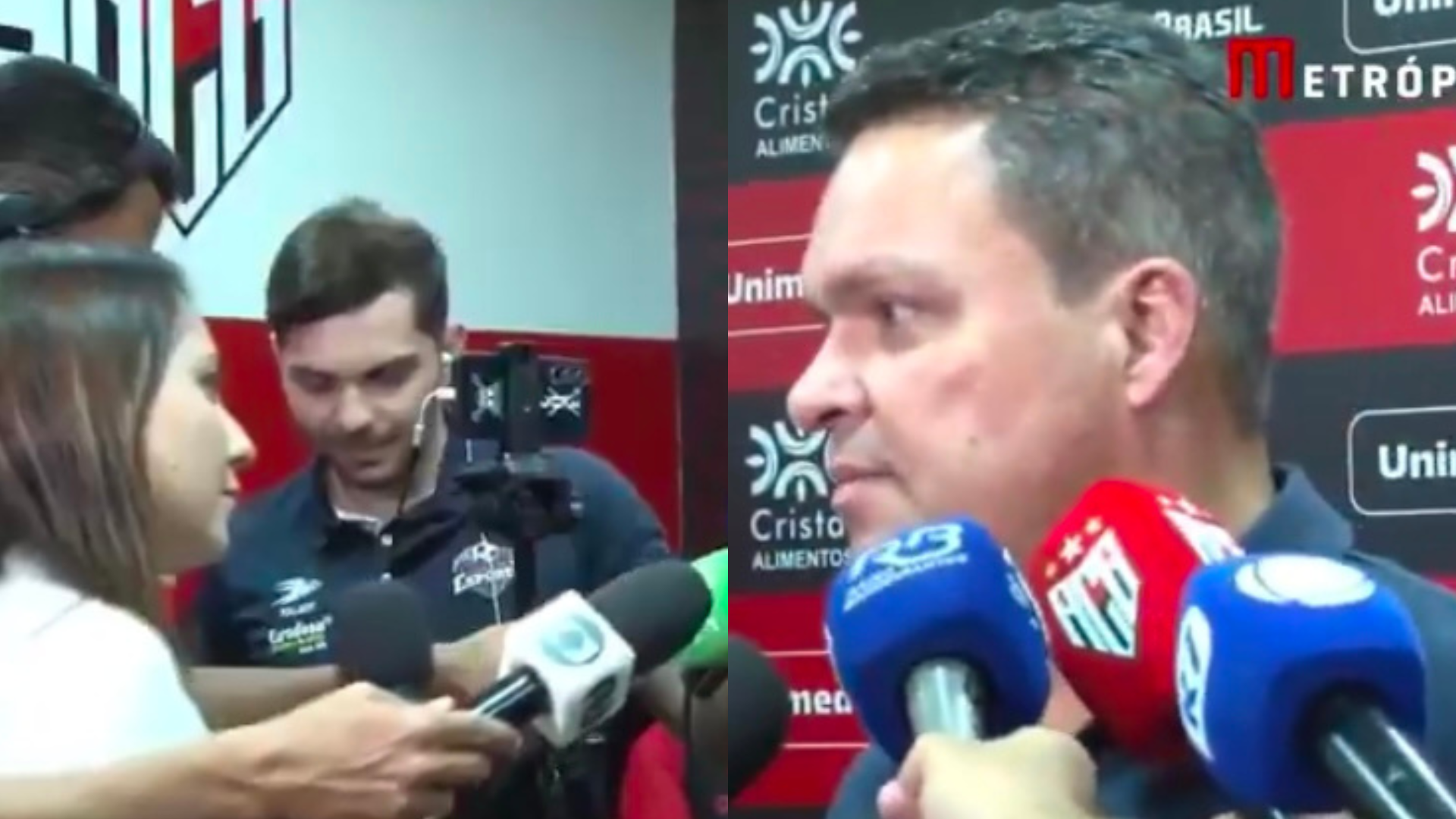 Repórter da Globo deixa coletiva após resposta machista de Presidente do Atlético-GO; assista