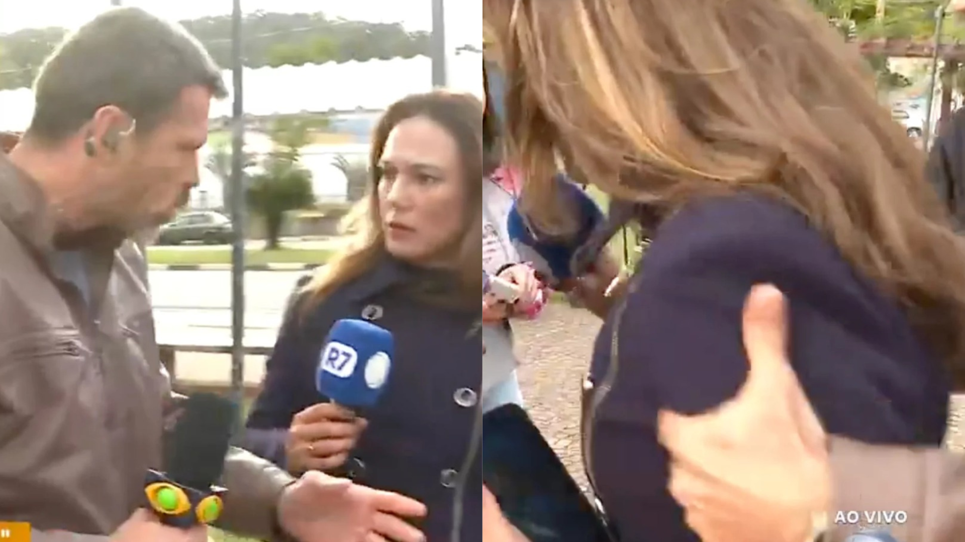 Vídeo mostra início de briga entre repórteres da Band e da Record durante cobertura ao vivo em SP