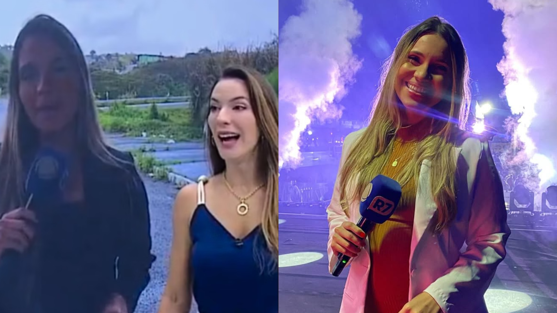 Repórter da Record entra em trabalho de parto ao vivo, e faz despedida emocionante; assista