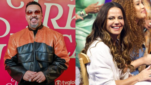 Três Graças: Belo reage a rumores de que pode contracenar com Viviane Araújo, e revela se beijaria a ex em cena; assista