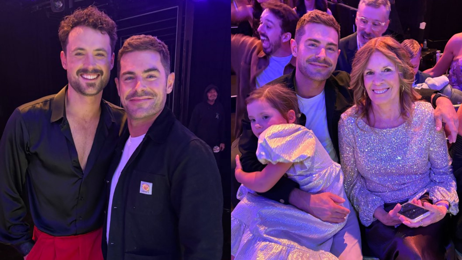 Zac Efron vai ao “Dancing with the Stars” apoiar performance do irmão e reação durante anúncio das notas viraliza; assista