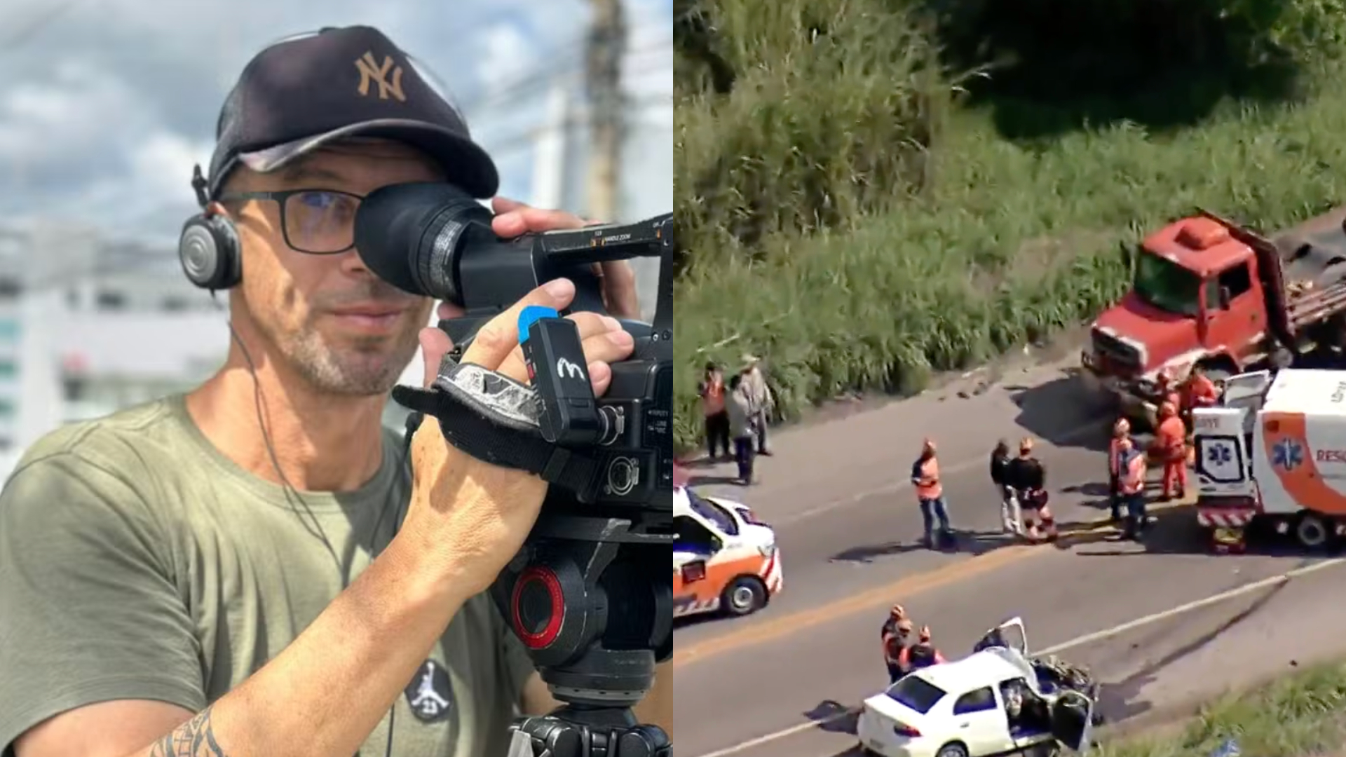 Cinegrafista da Band morre após acidente em MG minutos depois de entrada ao vivo; repórter fica ferida