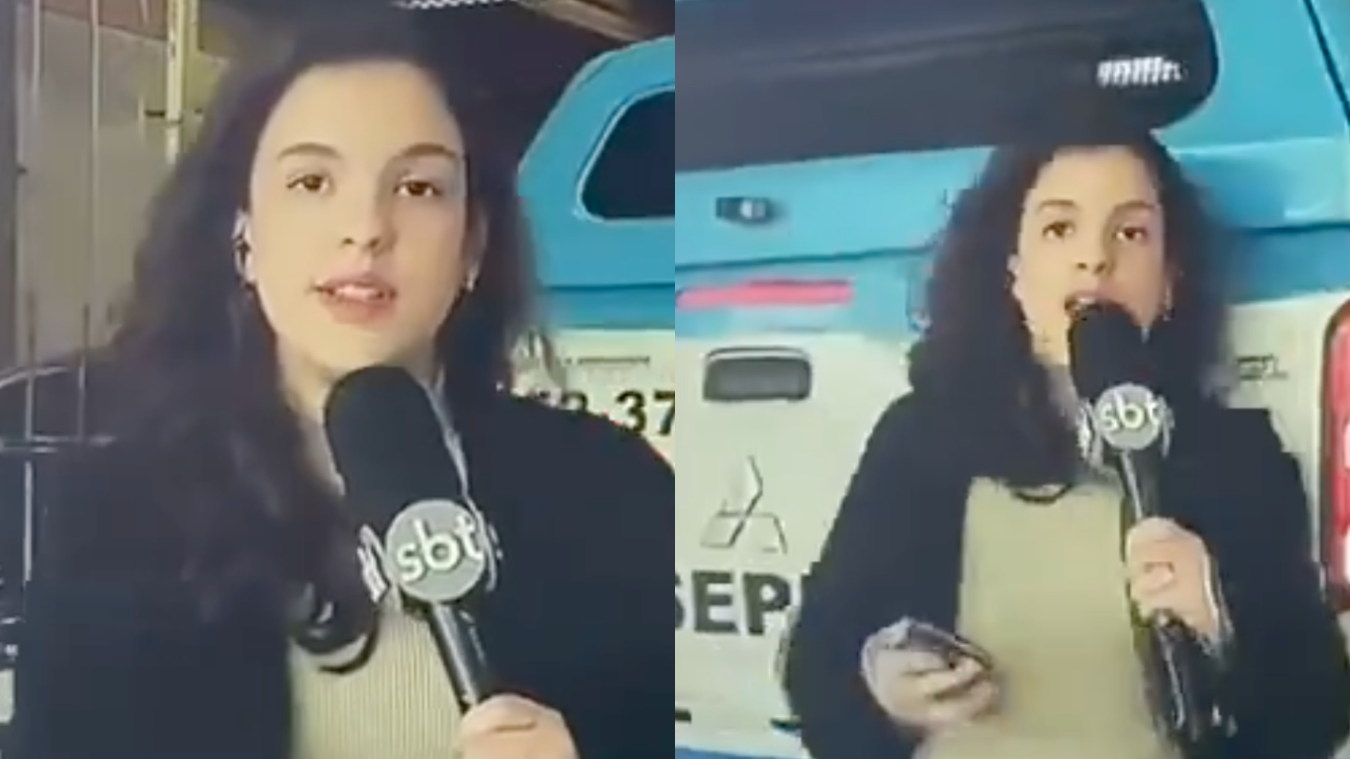 Vídeo: Repórter do SBT é atropelada ao vivo por viatura da PM no RJ, e corporação se pronuncia
