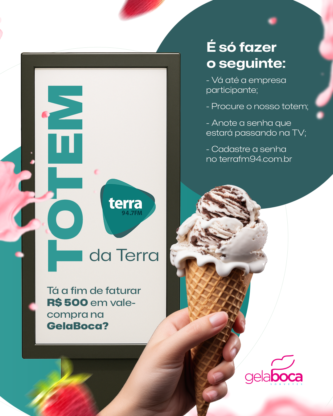 Banner R$ 500 NA GELA BOCA – TOTEM